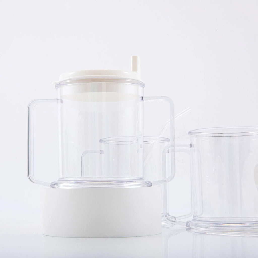 Transparent spill-proof drinking cup with 400ml capacity and modern simple design