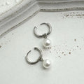Women's geometric pearl earrings with alloy construction and hip hop style