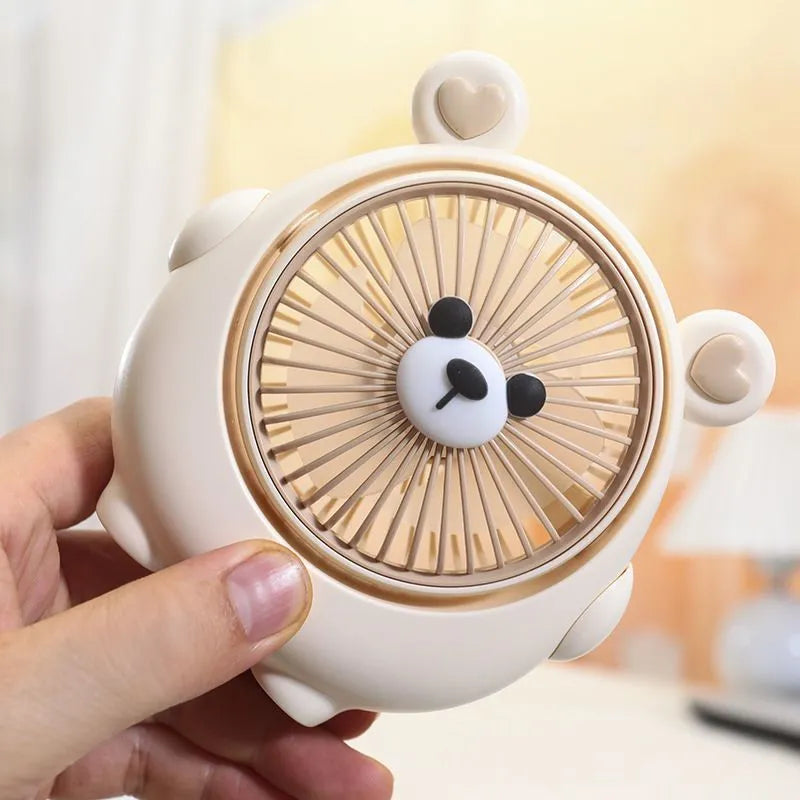 Dog-themed desktop electric fan with USB cable in one of six colour options