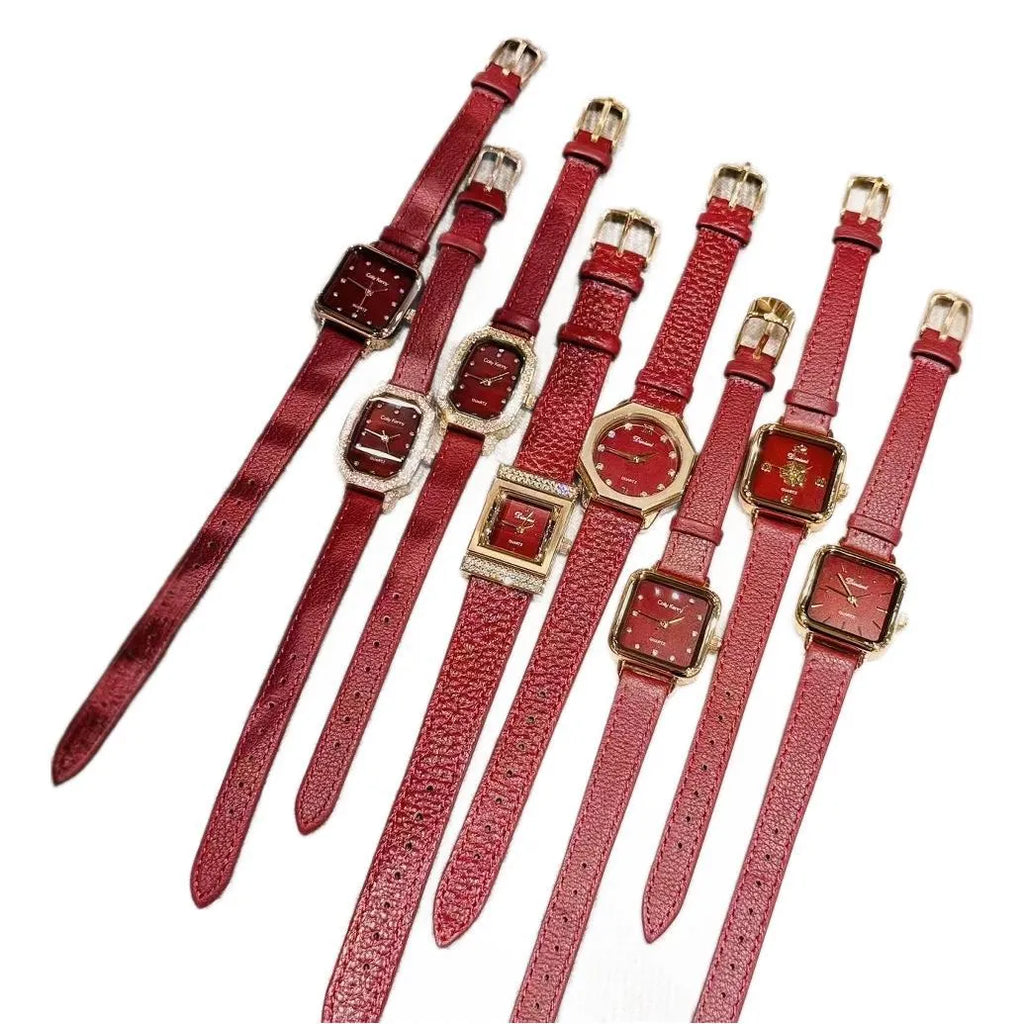Women's Chinese-style alloy watch with 8mm thickness and decorative diamond patterns