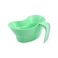 Green plastic gargle cup for bedridden patient oral care assistance
