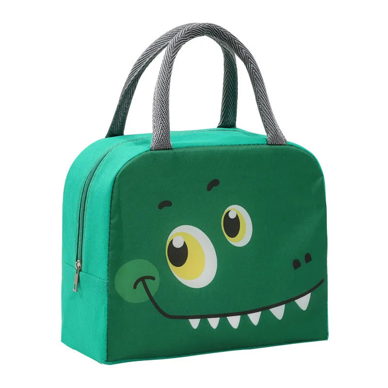 Children insulated lunch box bag with cartoon animal design and aluminium foil insulation
