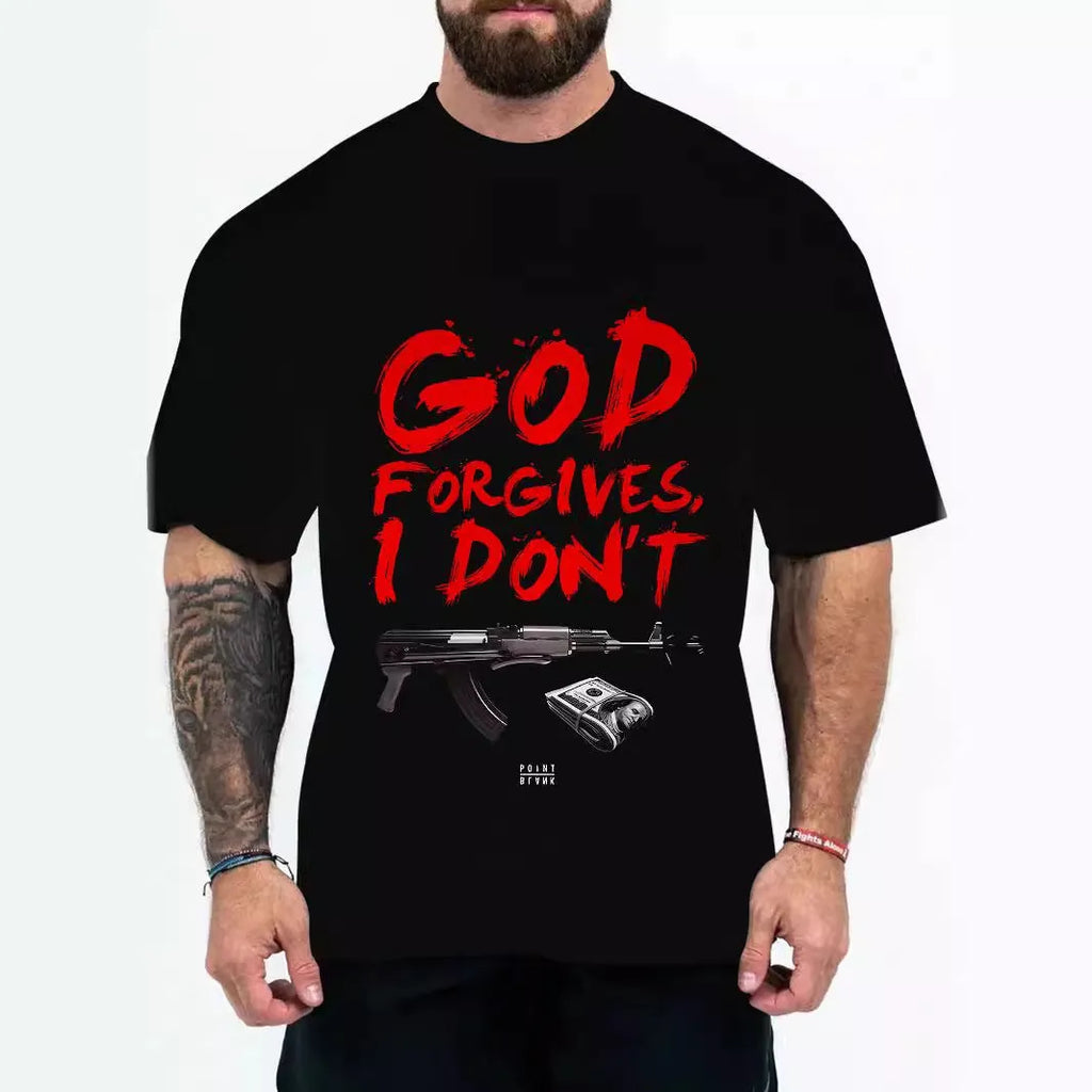 Men's loose fit thin t-shirt with short sleeves in coloured letters or eagle head print options