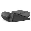High density sponge triangle support pillow in an embroidered fabric, shown in a choice of colours.