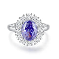 Heart-shaped sterling silver ring with an ice flower cut zircon stone in a Tan Sang colour.