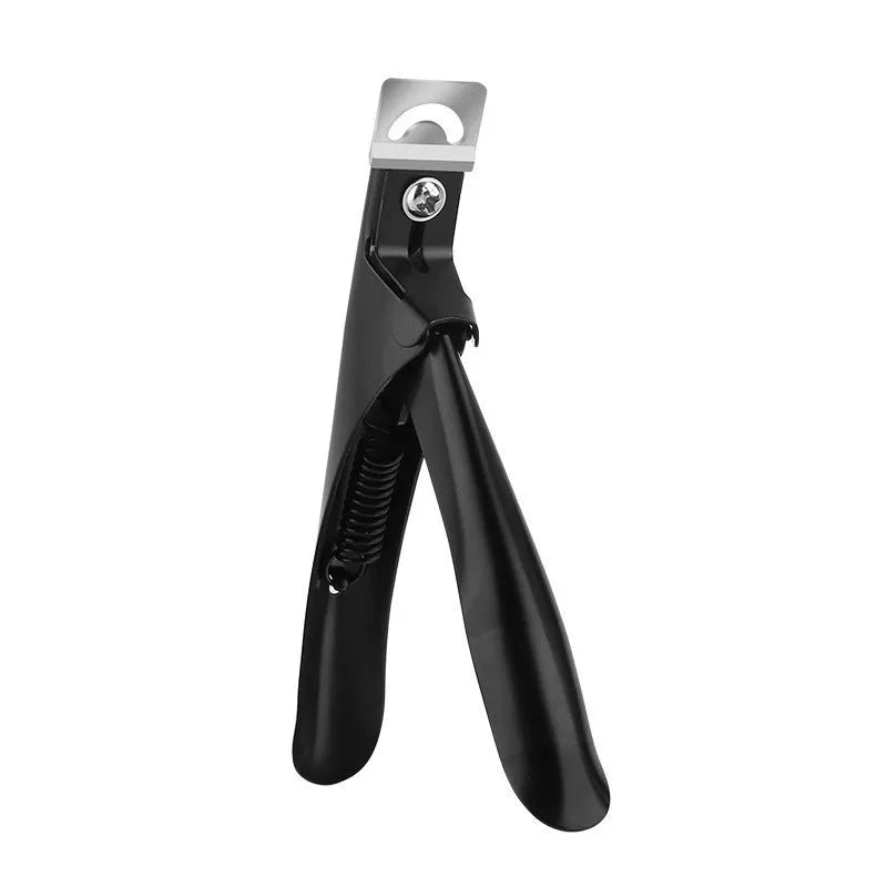 Titanium French manicure scissors with U-shaped tip and stainless steel construction