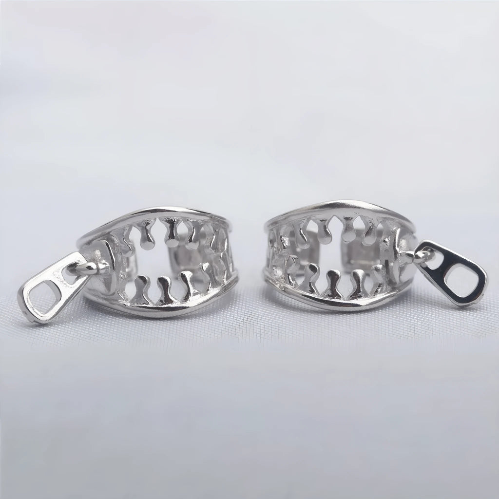 Copper geometry ear clip earrings with simple line design in ES862 colour