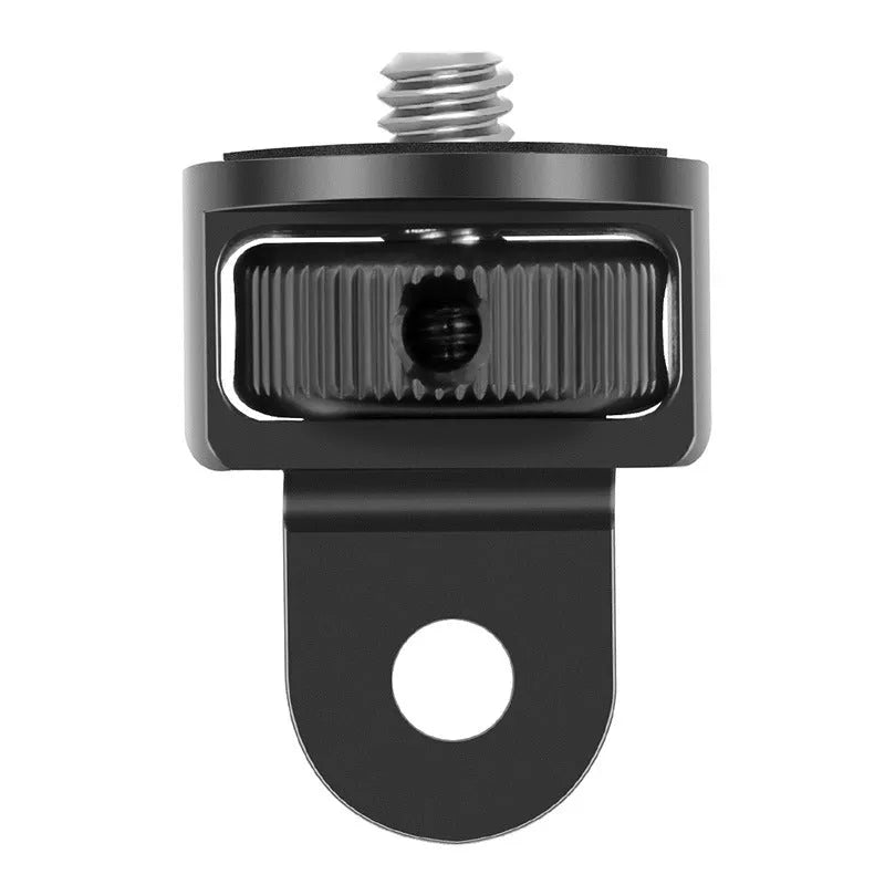 Aluminium alloy sports camera adapter screw with 1/4-inch thread in black, red, and titanium colour options