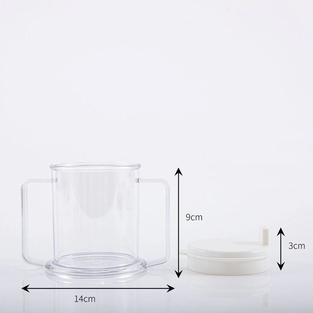 Transparent spill-proof drinking cup with 400ml capacity and modern simple design