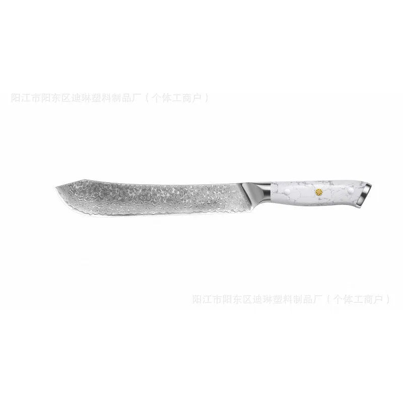 Damascus steel kitchen knife with 21cm VG10 blade and modern simple design