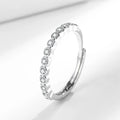 Geometric women's diamond tail ring with adjustable open-mouth design in white gold colour finish