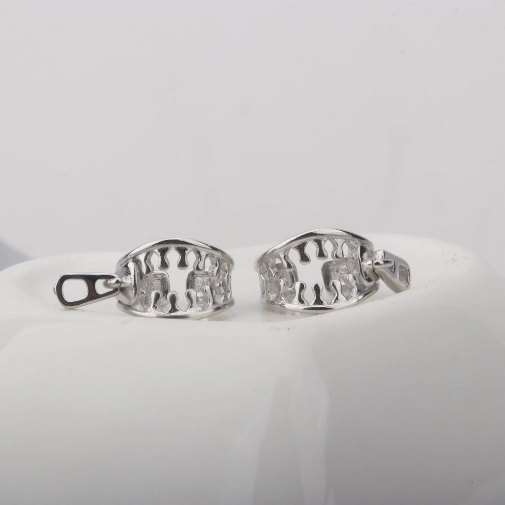Copper geometry ear clip earrings with simple line design in ES862 colour