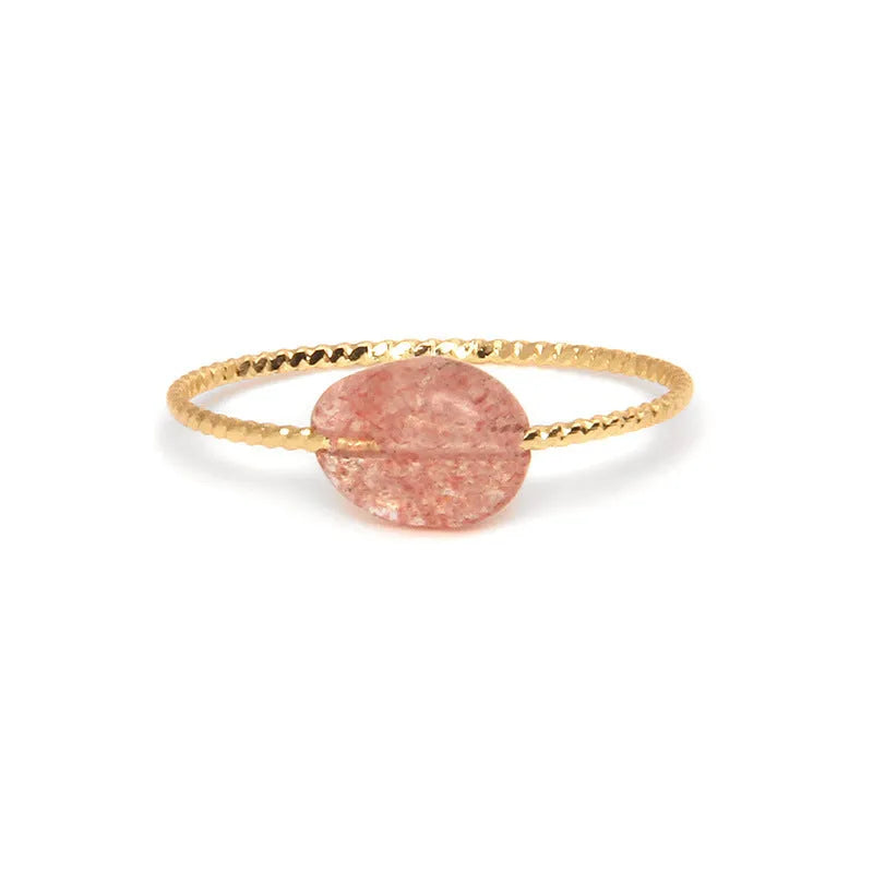 Women's geometric agate ring in an original design, showing one of eight coloured stone variants.