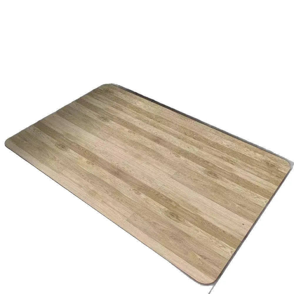 Square American wood grain patterned diatom ooze bathroom floor mat with non-slip backing.