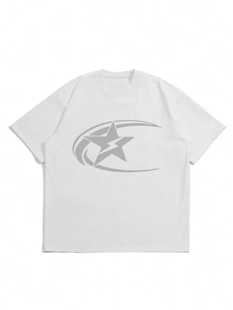 Men's pure cotton short sleeve T-shirt in Japanese retro style available in black, dark grey, and white