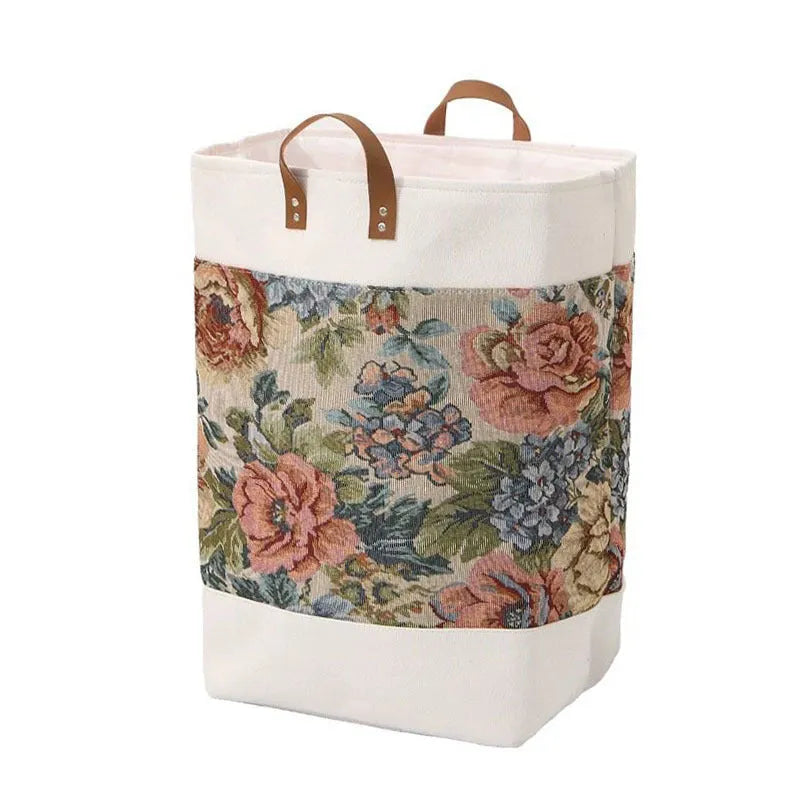 Fabric storage box for clothes and home organisation in 35cm dimensions with colourful pattern options
