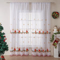 American Christmas curtains with white snowflake embroidery on red polyester fabric