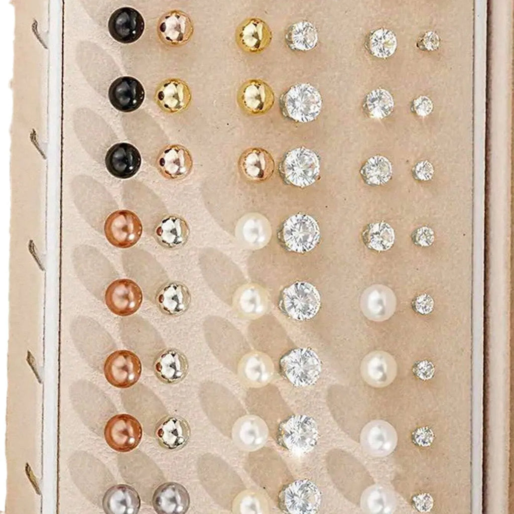 108 geometric alloy earrings with round pearl elements in gold and yellow electroplated finishes for women