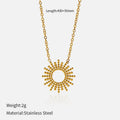 Gold-coloured jewellery set with matching geometry pendant necklace and chain bracelet