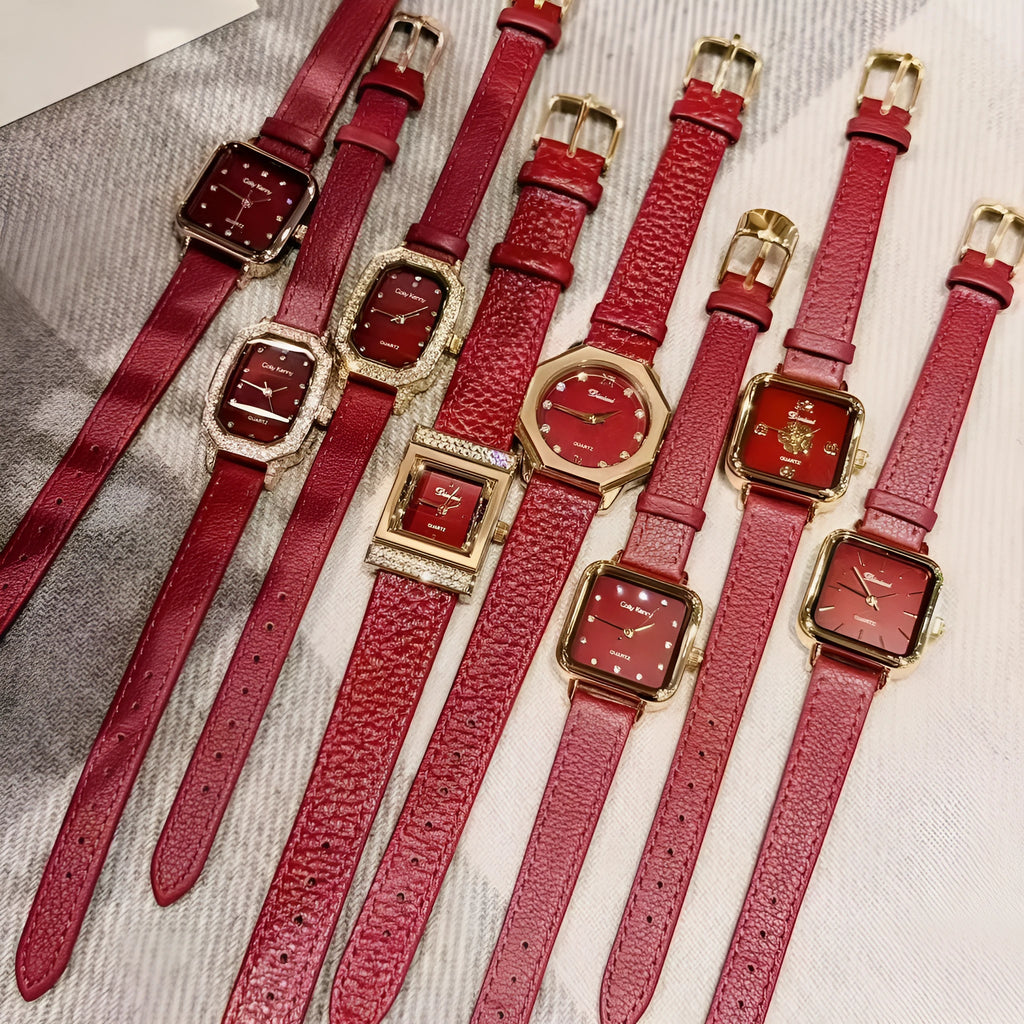 Women's Chinese-style alloy watch with 8mm thickness and decorative diamond patterns