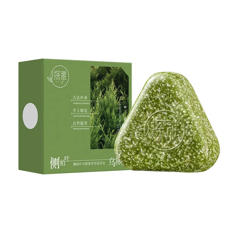 Usman herbal soap bar with Chinese arborvitae twig extract for hair and face cleansing