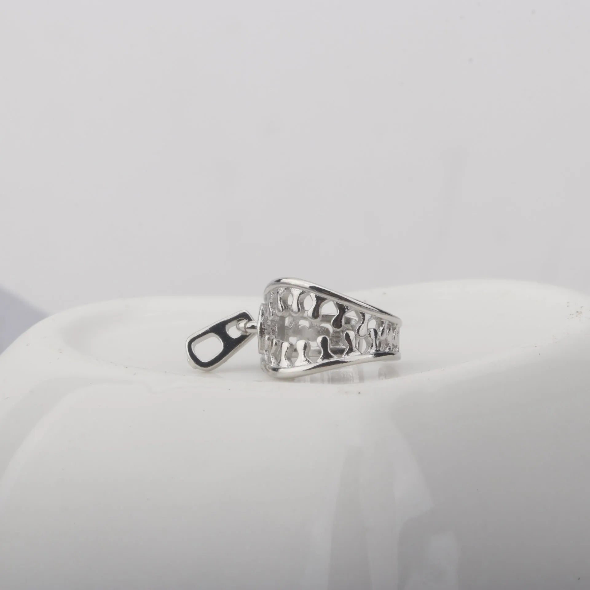 Copper geometry ear clip earrings with simple line design in ES862 colour