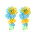 Handmade colourful flower and leaf bead earrings in European exaggerated style