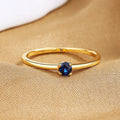 Women's personalised twin style copper geometric circle ring with single diamond in white, red, green, or blue colour