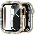 Apple Watch protective case with Double Diamond Glass screen protector in rose gold colour for a 44mm model.
