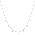 Silver drop necklace with adjustable chain and artificial zircon pendant in silver, rose gold, or golden yellow colour
