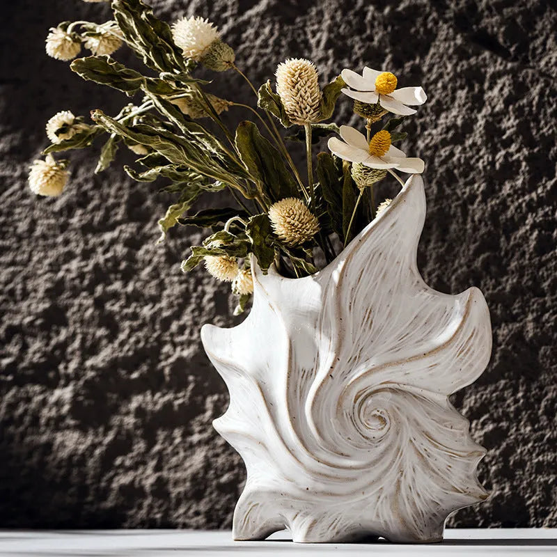 French art ceramic vase with coloured glaze finish in European style decorative design