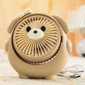 Dog-themed desktop electric fan with USB cable in one of six colour options