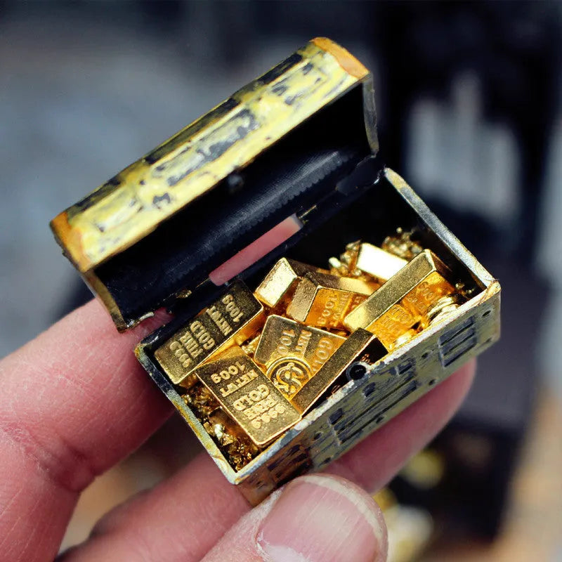 Alloy gold coin treasure box doll house accessories miniature model ornaments