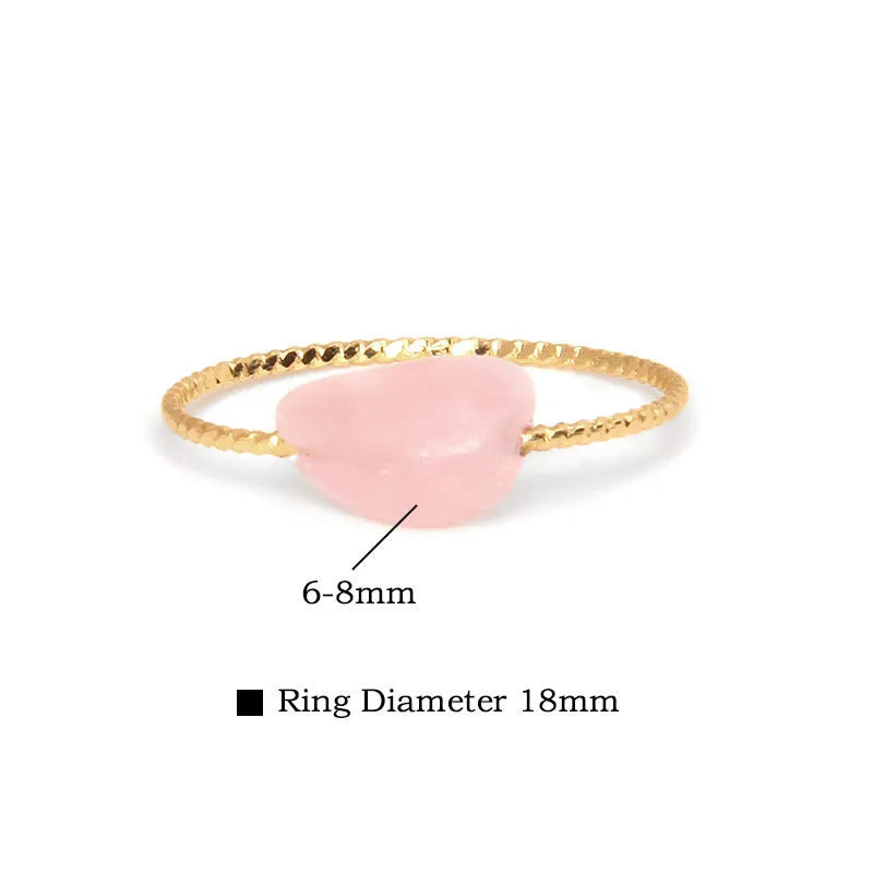 Women's geometric agate ring in an original design, showing one of eight coloured stone variants.