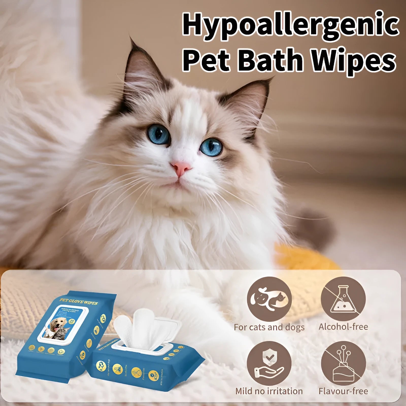 Disposable pet grooming gloves for cats and dogs in 20-piece pack