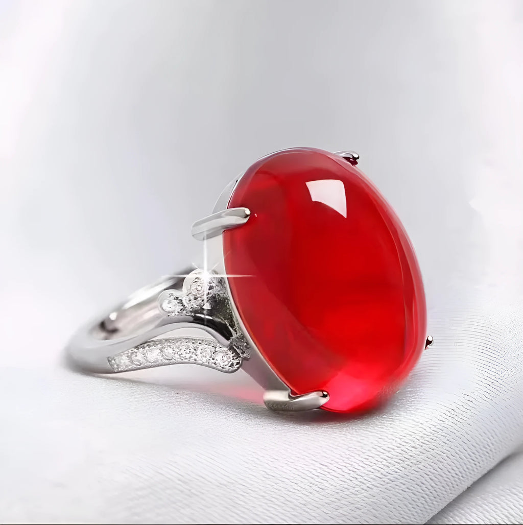 Adjustable geometric natural sapphire ring in alloy with multiple colour options