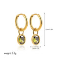 Women's retro oval zircon earrings in copper with six colour options on display