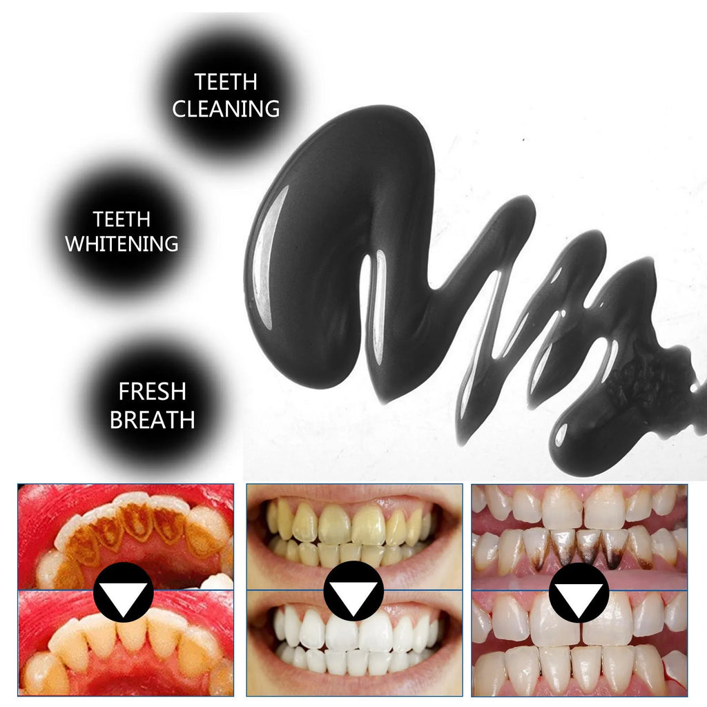 30ml tube of Bamboo Charcoal Bright White Stain Removing Toothpaste, showing dimensions.