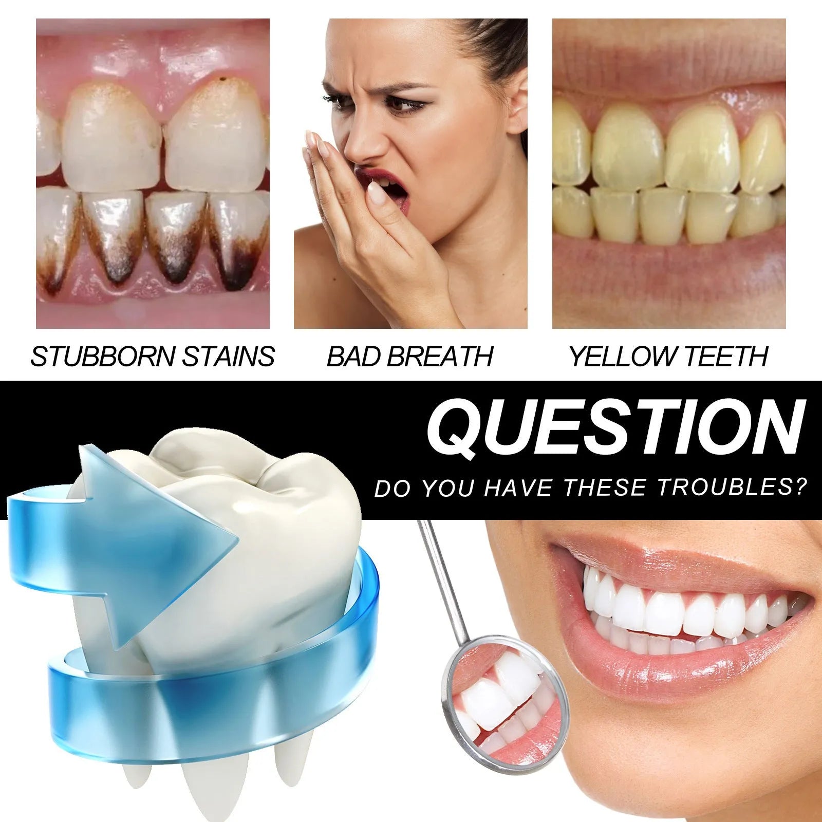 30ml tube of Bamboo Charcoal Bright White Stain Removing Toothpaste, showing dimensions.