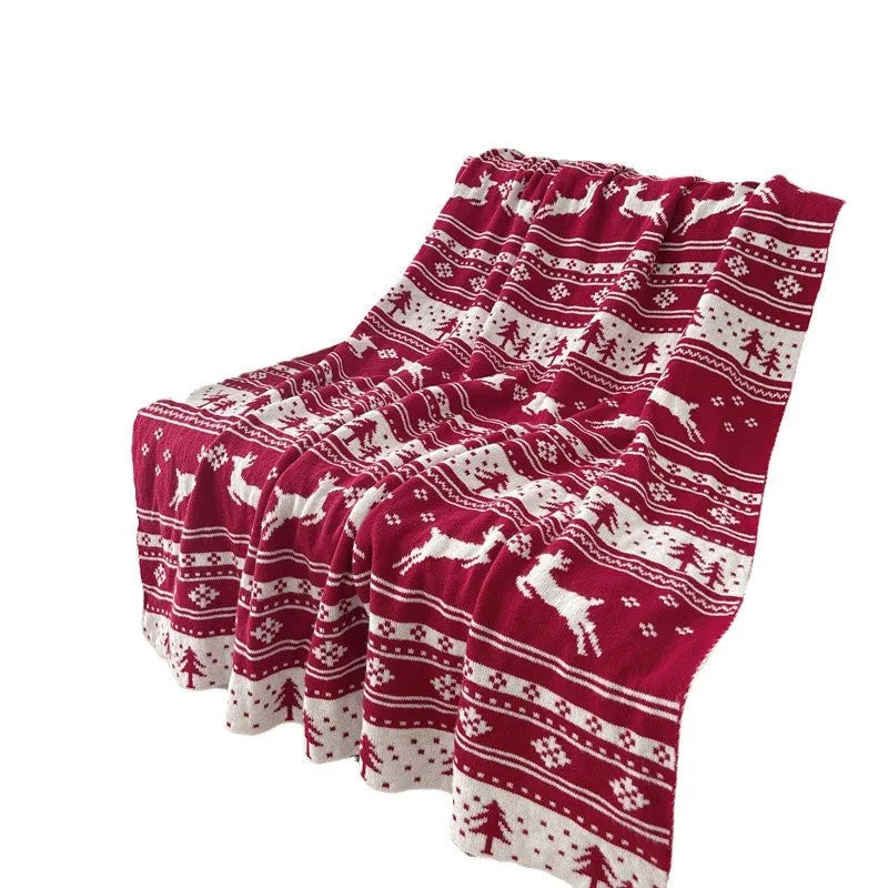Acrylic Christmas blanket with festive snowflake or reindeer print design, 110 by 130 cm