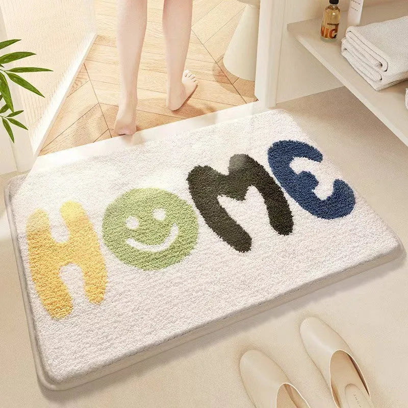 Rainbow pattern sky sea colour cashmere carpet floor mat with plastic bottom