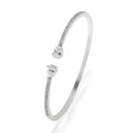 Multi-zircon copper bracelet with zircon inlaid detailing available in white or blue colour