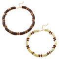 Women's alloy necklace and bracelet set with round pendants in European exaggerated style