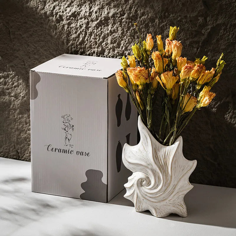 French art ceramic vase with coloured glaze finish in European style decorative design