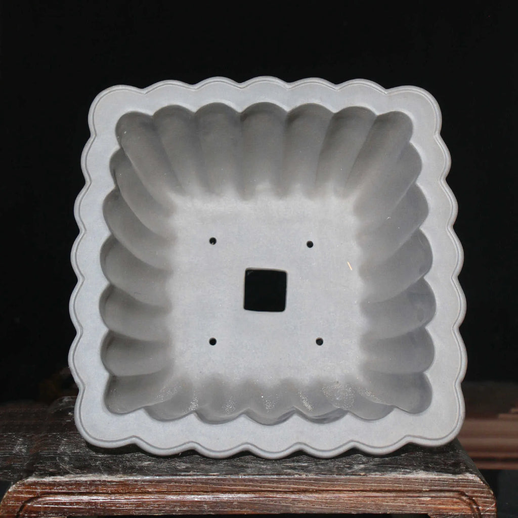Purple sand ceramic square bonsai pot with classical styling and 37x15cm inner dimensions