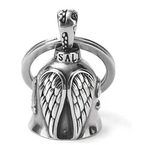Vintage-style angel feather necklace and matching keychain with electroplated alloy finish