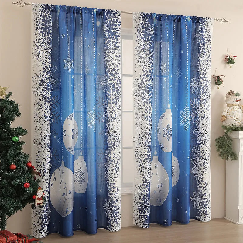 American style printed polyester shading curtain with Christmas pattern in red plaid design