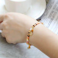 Women's handcrafted bracelet with glass-coloured imitation pearl beads in European and American design