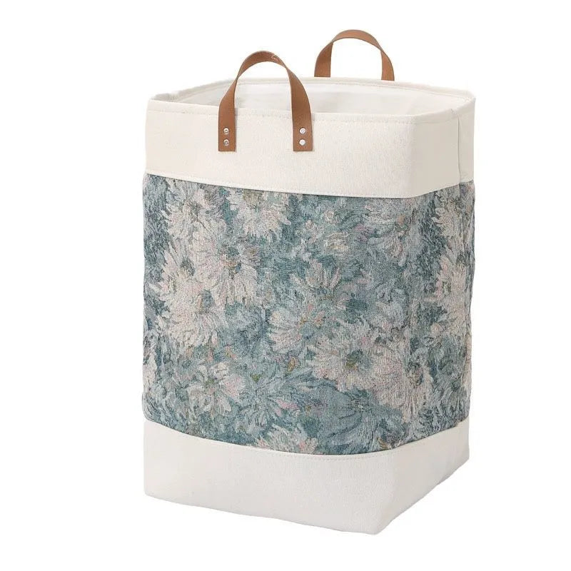 Fabric storage box for clothes and home organisation in 35cm dimensions with colourful pattern options