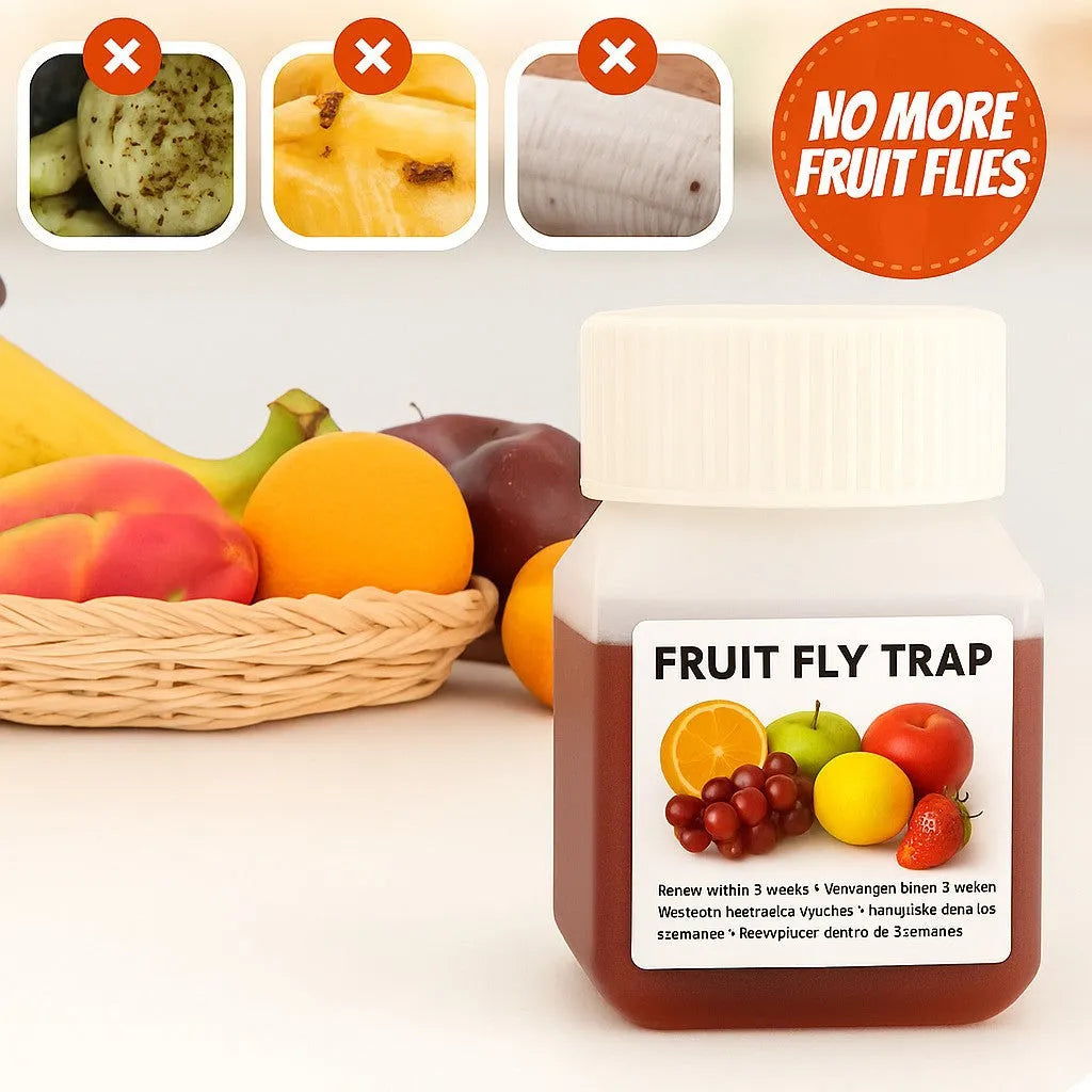 Bottle of SK003 fruit fly trapper bait liquid with funnel packaging option